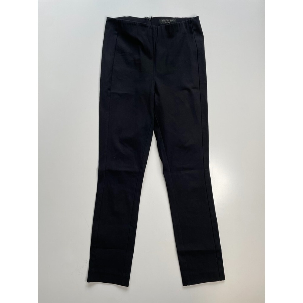 RAG & BONE Slim Ankle Dress Pants Womens 4 Black Zipper Elastic Waist Business